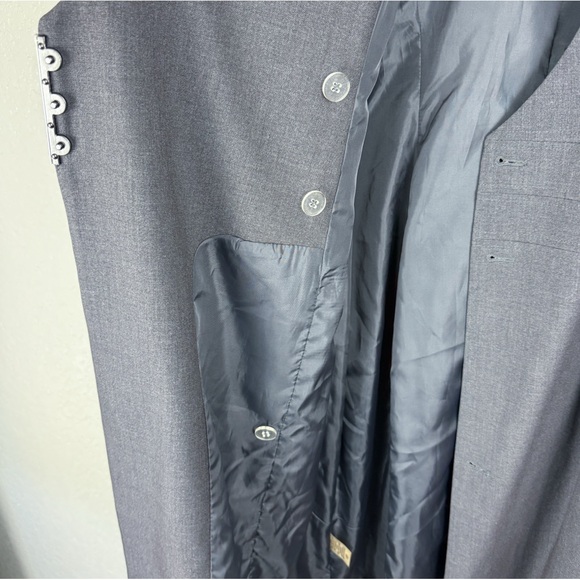 Calvin Klein Cap Sleeve Wrap Dress, Charcoal Gray 10 - EUC, Sheath, Midi, V Neck - Picture 6 of 10